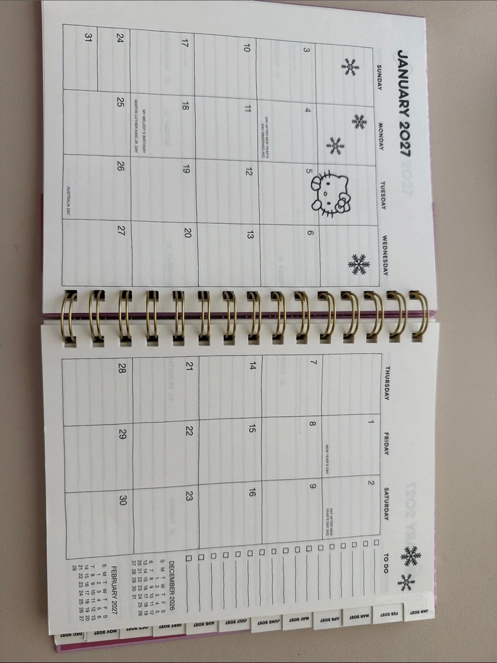NWT..Hello Kitty Pink and Cream 2027 Spiral Planner . smoke and pet free home.